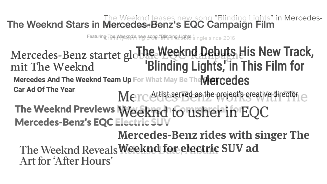 The Weeknd Blinding Lights - Press Clipping